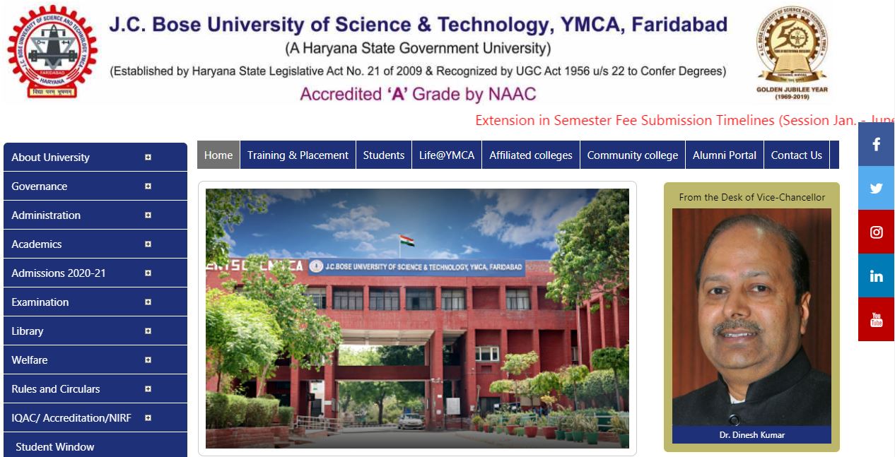 Ymca Faridabad Non-Teaching Admit Card 2021