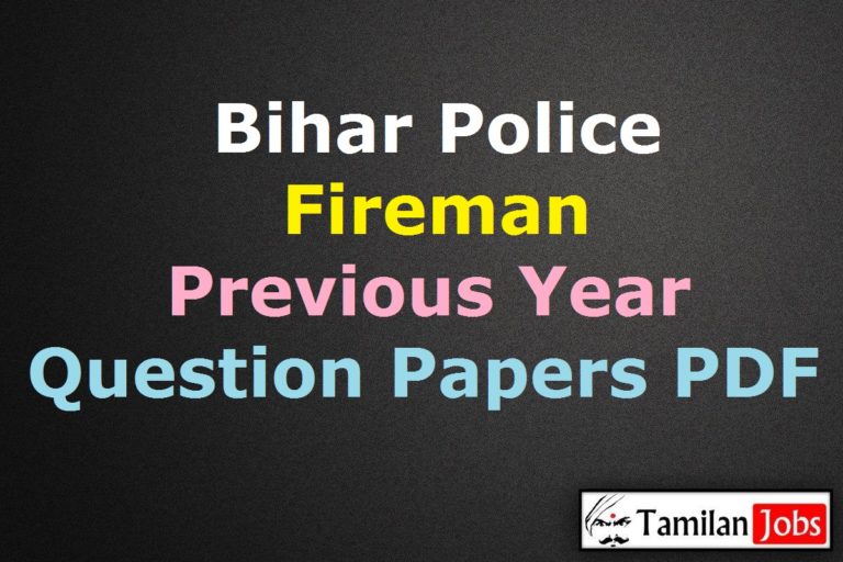 Bihar Police Fireman Previous Question Papers PDF