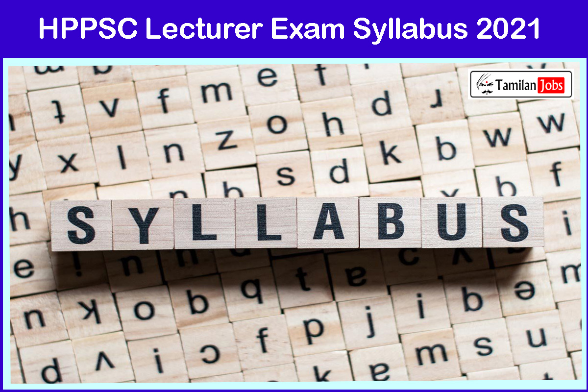 HPPSC Lecturer Exam Syllabus 2021