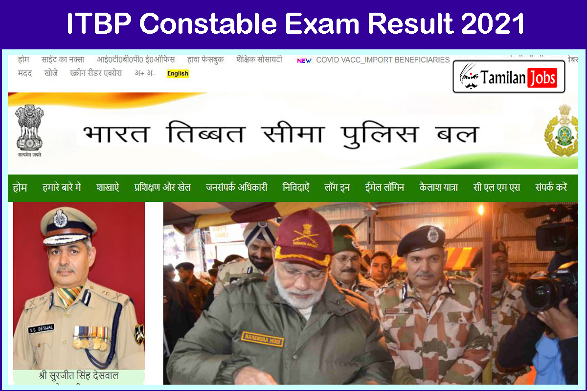 Itbp Constable Exam Result 2021