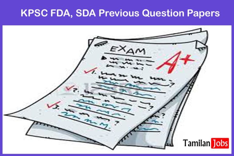 KPSC FDA, SDA Previous Question Papers