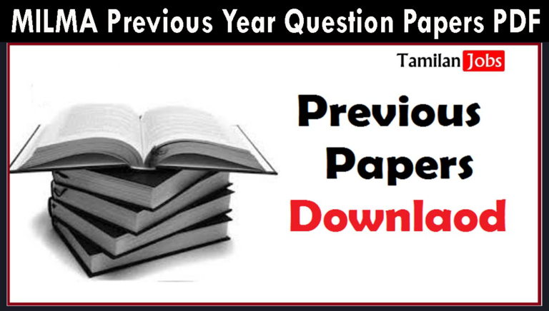 MILMA Previous Year Question Papers PDF
