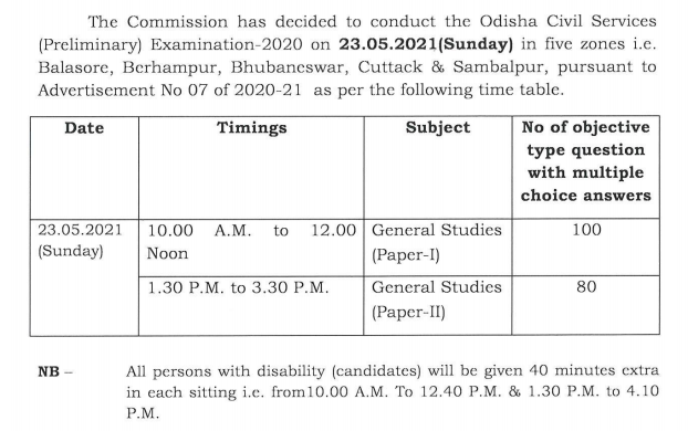 OPSC Exam Date