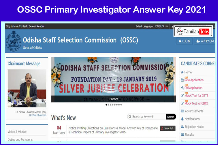 OSSC Primary Investigator Answer Key 2021