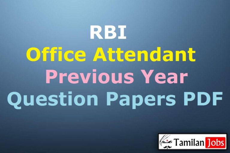 RBI Office Attendant Previous Year Question Papers PDF