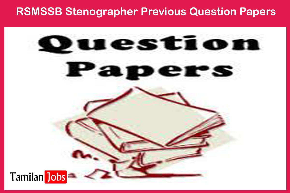 RSMSSB Stenographer Previous Question Papers