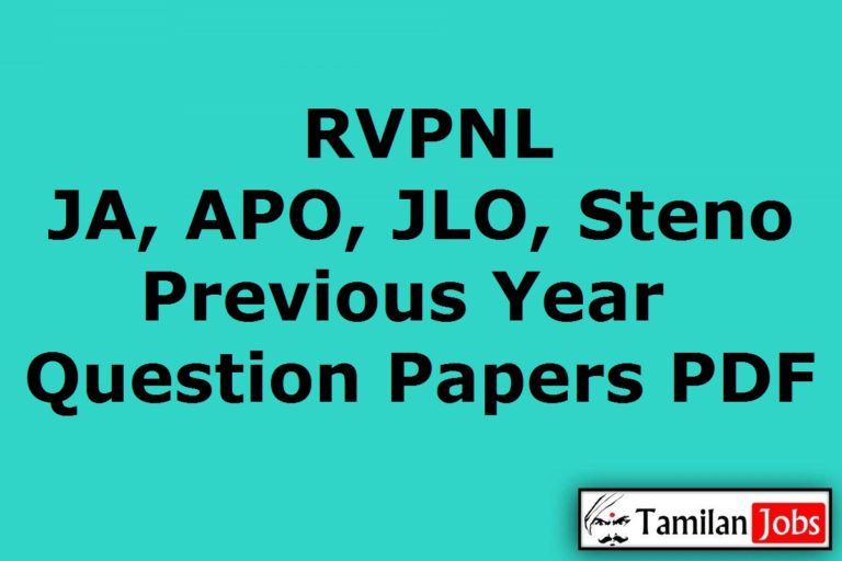 RVPNL Previous Question Papers PDF, Junior Assistant, APO, JLO, Steno Old Papers