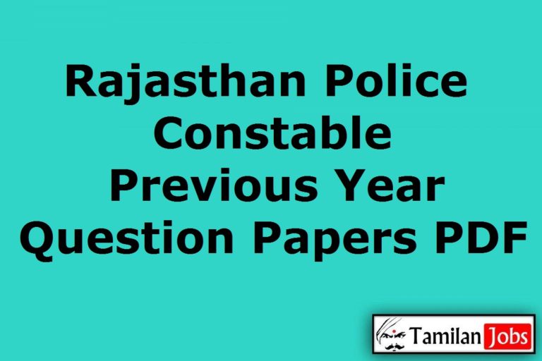 Rajasthan Police Constable Previous Question Papers PDF