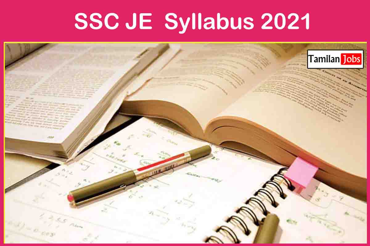 SSC JE Syllabus 2021