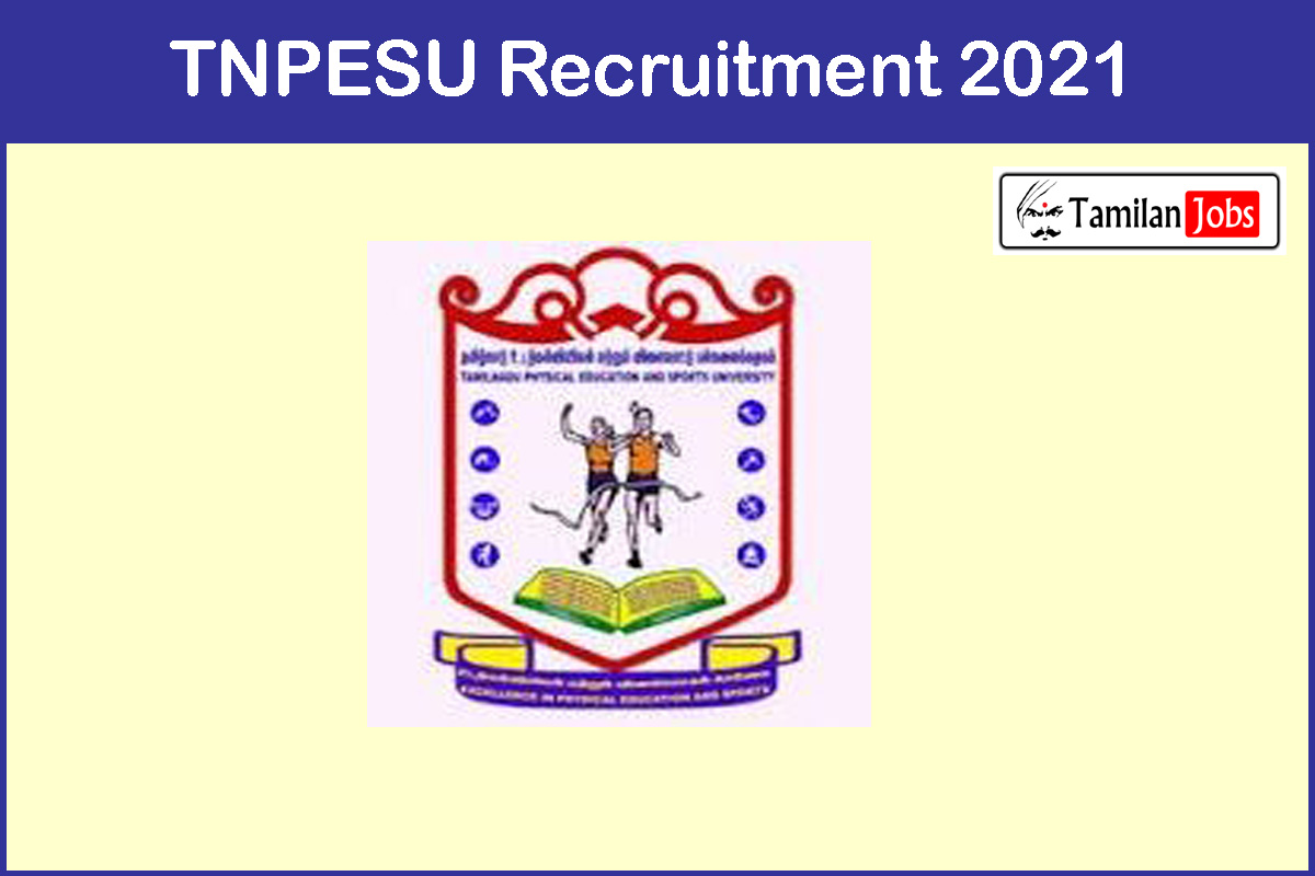 TNPESU Recruitment 2021 - Tamilan Jobs TNPESU Recruitment 2021