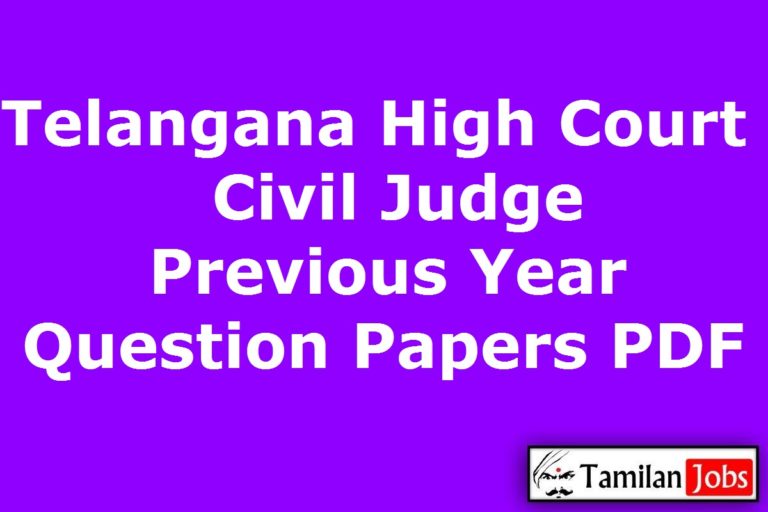 Telangana High Court Civil Judge Previous Question Papers PDF