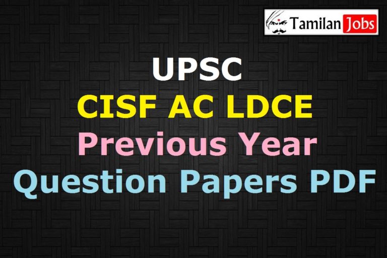 UPSC CISF Assistant Commandant Previous Question Papers PDF