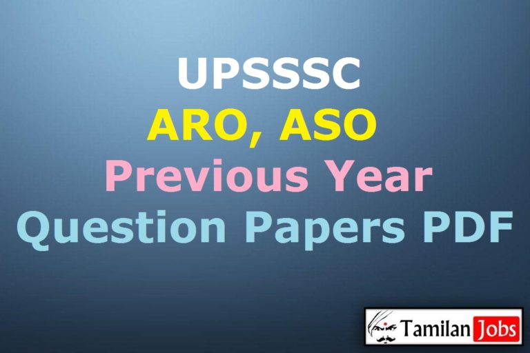UPSSSC ARO, ASO Previous Question Papers PDF