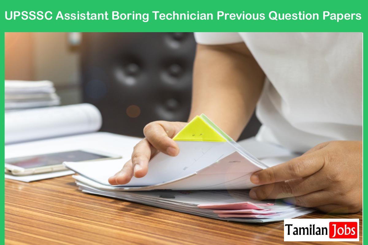 Upsssc Assistant Boring Technician Previous Question Papers