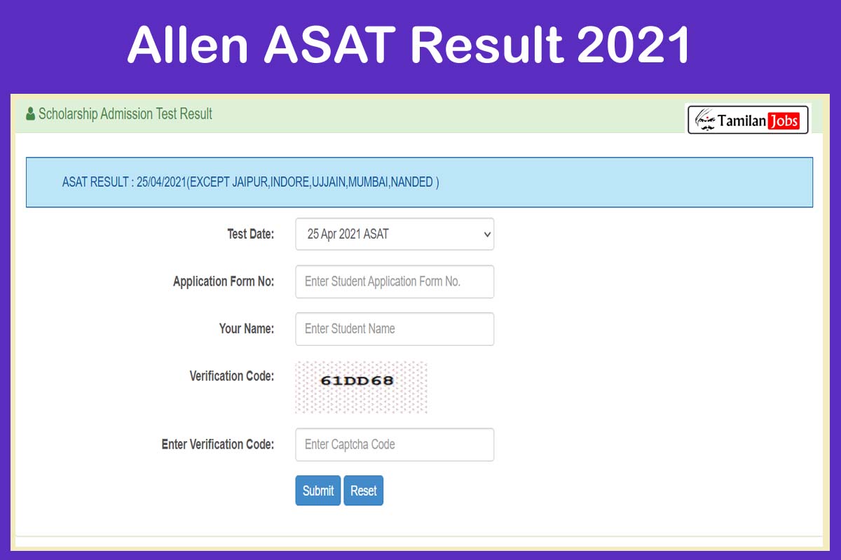 Allen ASAT Result 2021