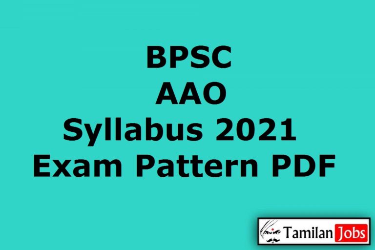 BPSC AAO Syllabus 2021 PDF