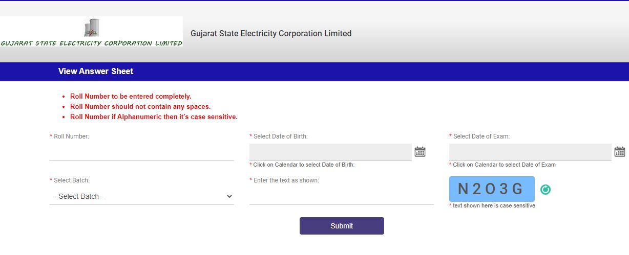 GSECL Answer Key 2021 PDF