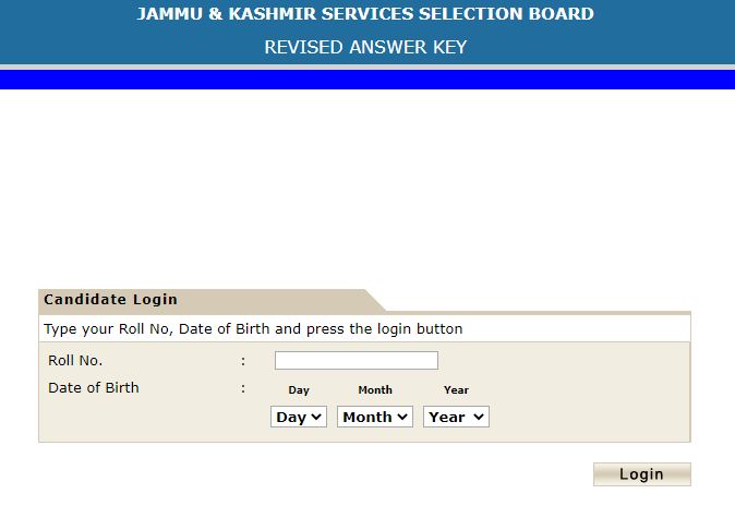 JKSSB Answer Key 2021