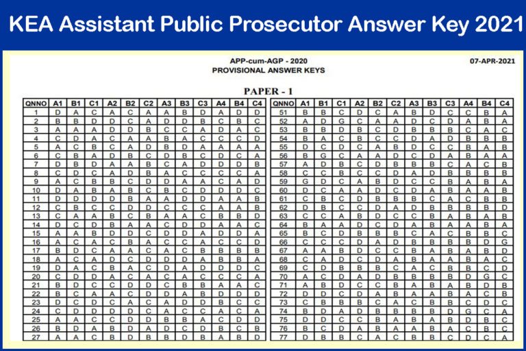 KEA Assistant Public Prosecutor Answer Key 2021
