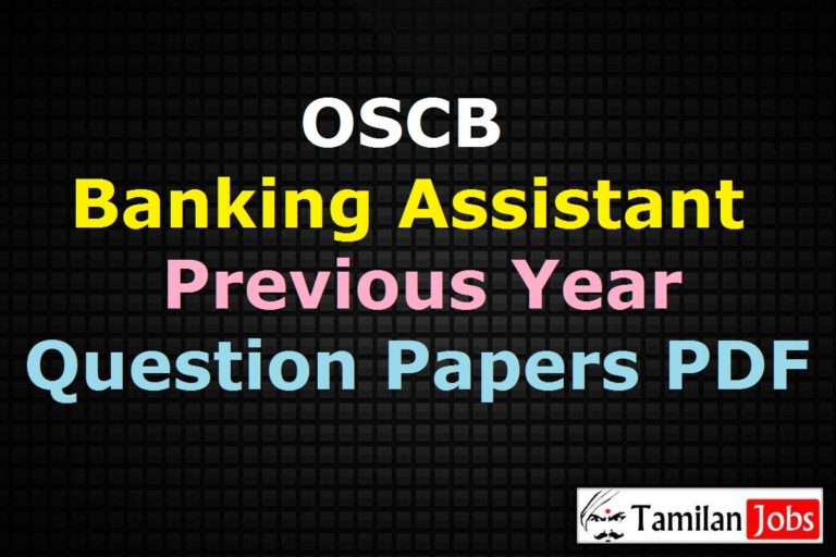 OSCB Banking Assistant Previous Year Question Papers PDF