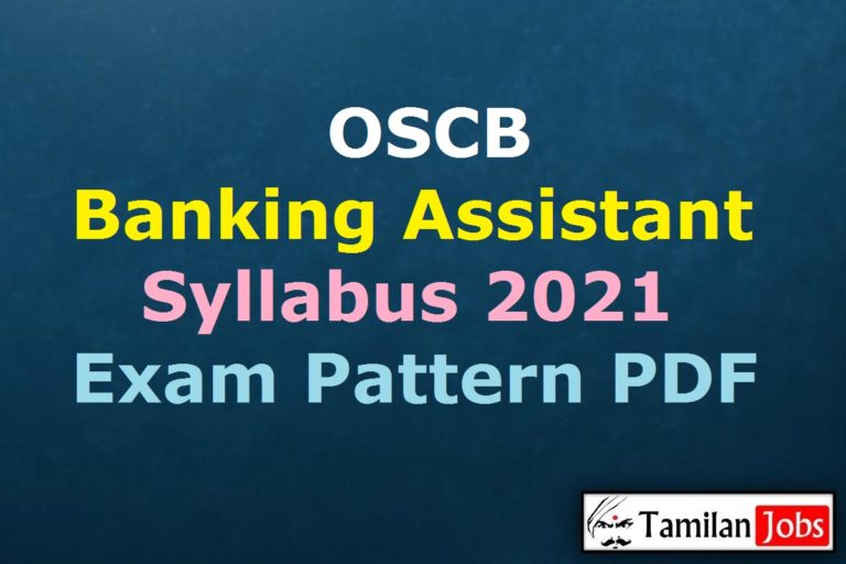 OSCB Banking Assistant Syllabus 2021 PDF