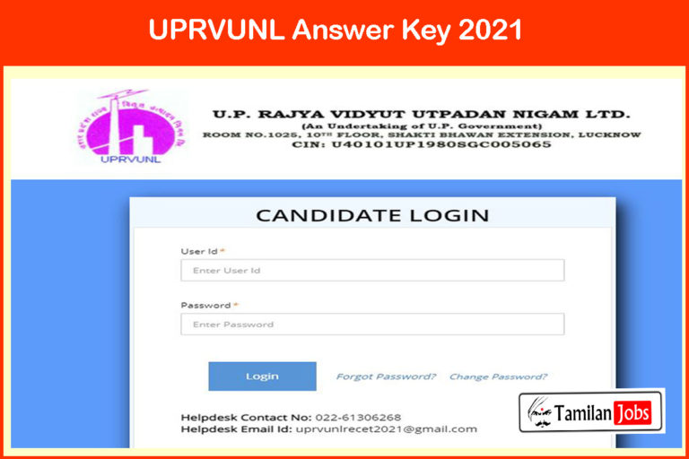 UPRVUNL Answer Key 2021
