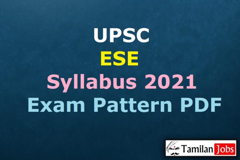 UPSC ESE Syllabus 2021 PDF