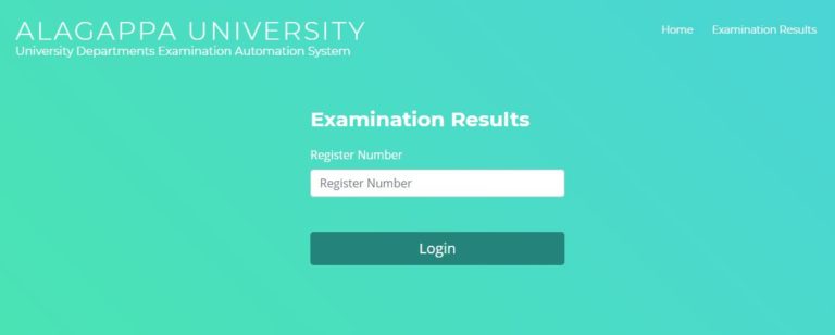 Alagappa University Arrear Exam Result 2021