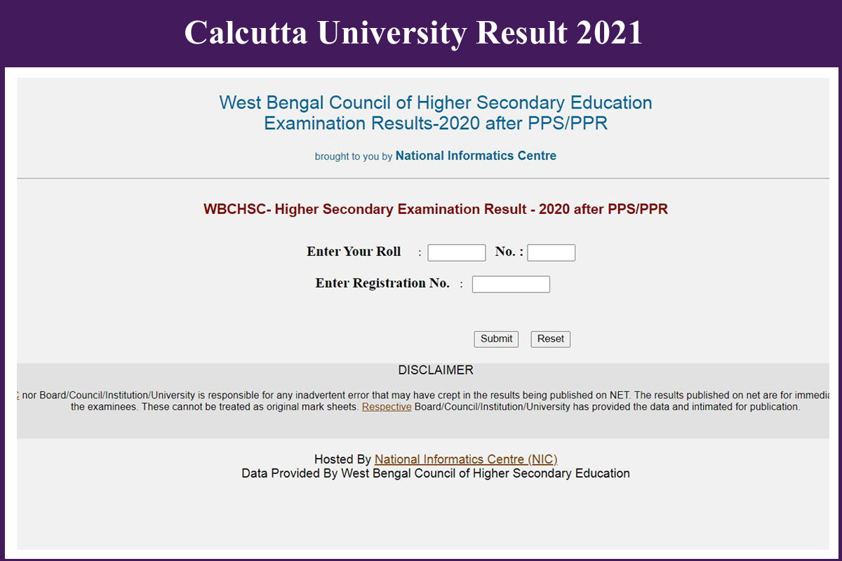 Calcutta University Result 2021