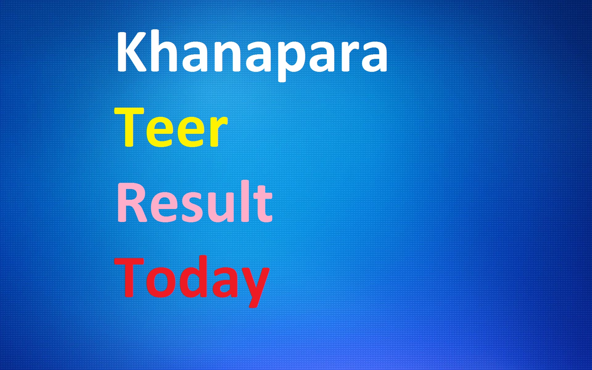 Khanapara Teer Result Today