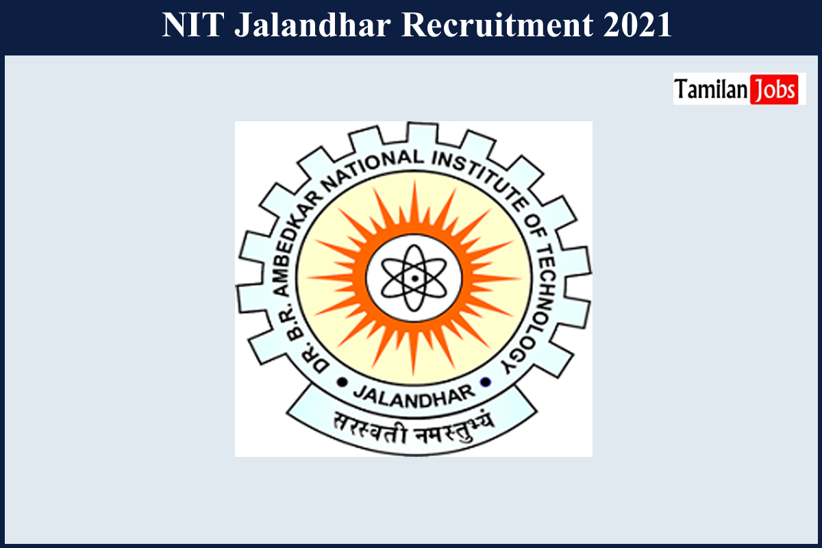 NIT Jalandhar Recruitment 2021