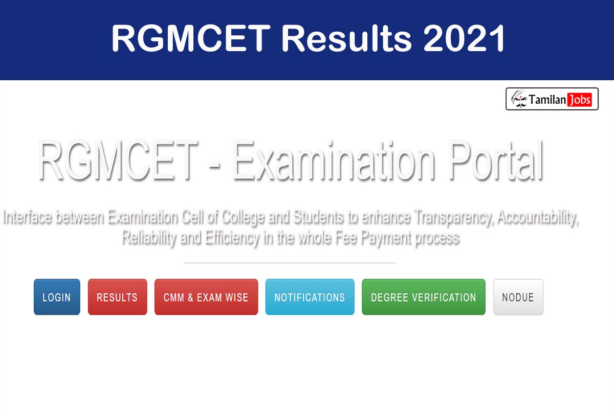 RGMCET Results 2021