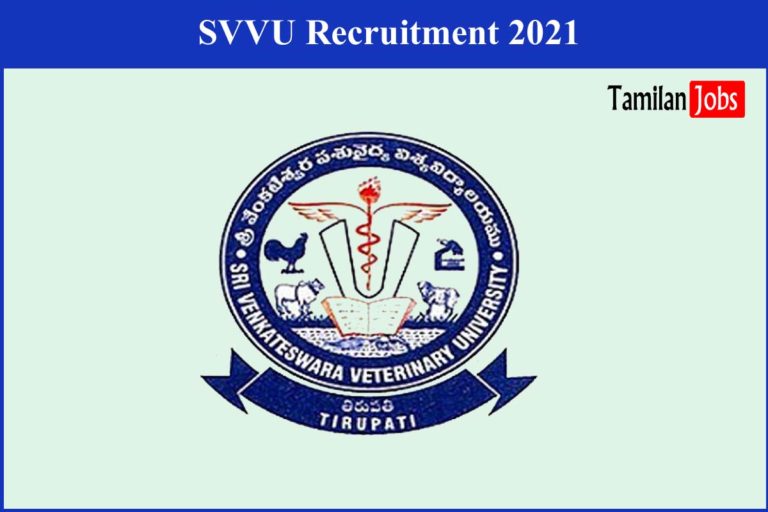 SVVU Recruitment 2021