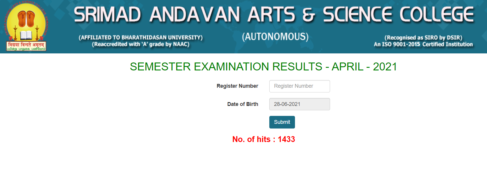 Andavan College Result 2021