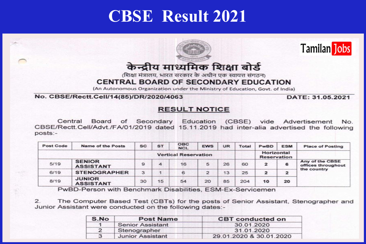 CBSE  Result 2021