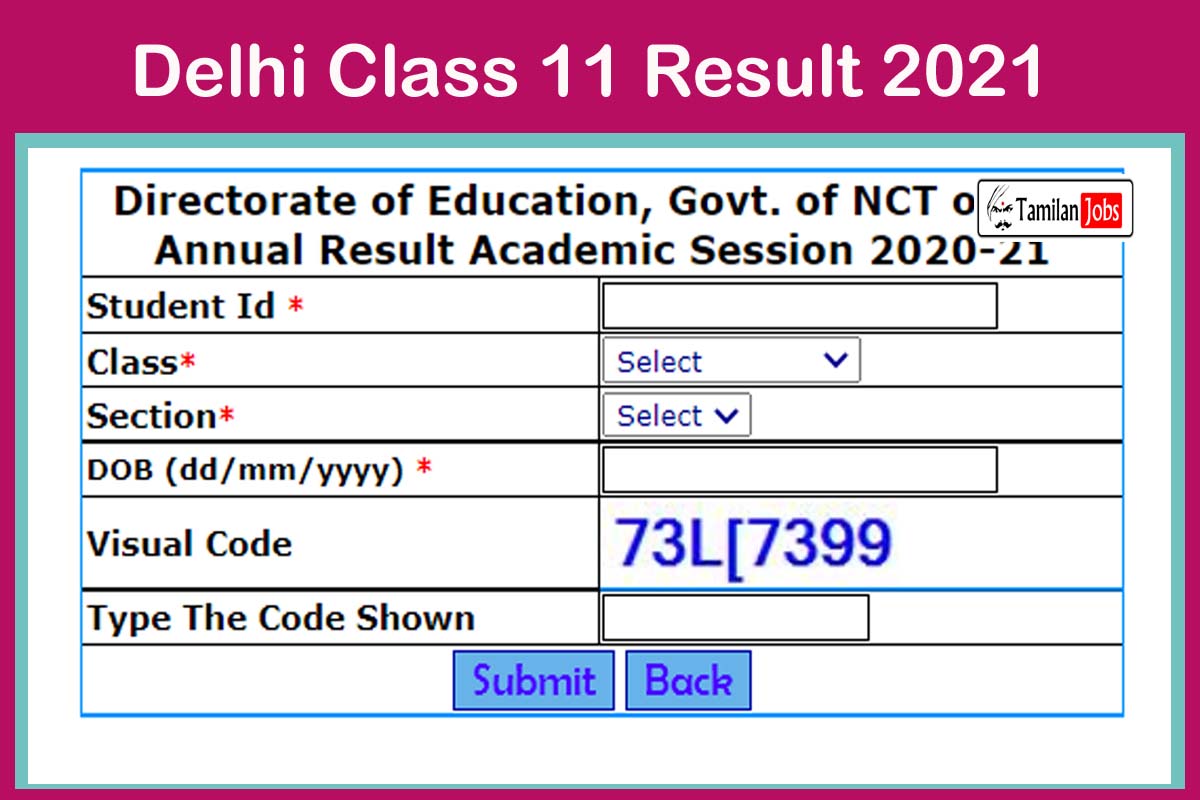 Delhi Class 11 Result 2021