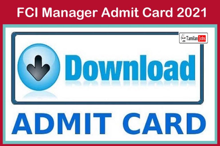 FCI Manager Admit Card 2021