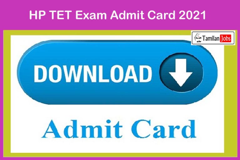 HP TET Exam Admit Card 2021