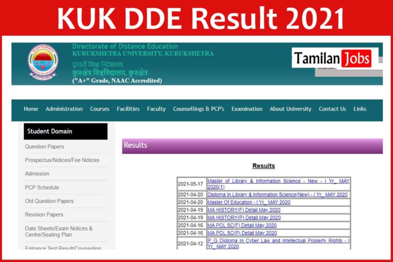 KUK DDE Result 2021