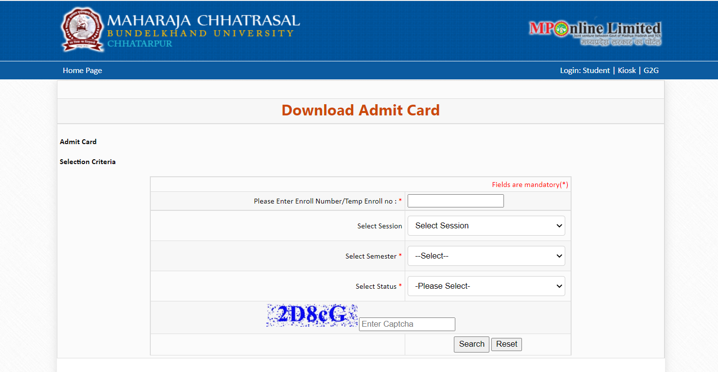 MCBU MP Admit Card 2021