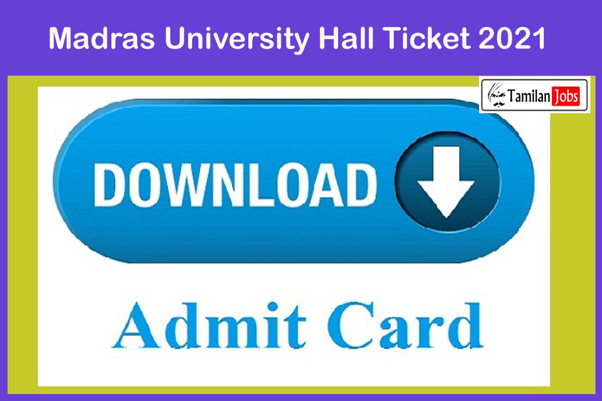 Madras University Hall Ticket 2021