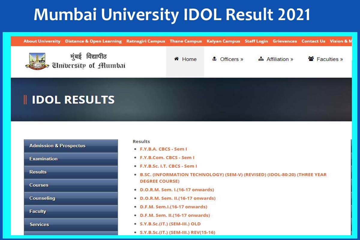 Mumbai University IDOL Result 2021