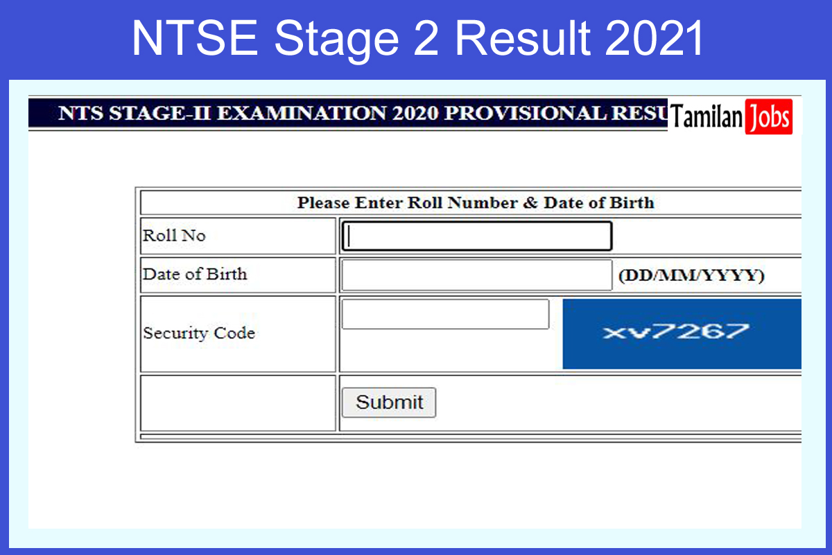 NTSE Stage 2 Result 2021