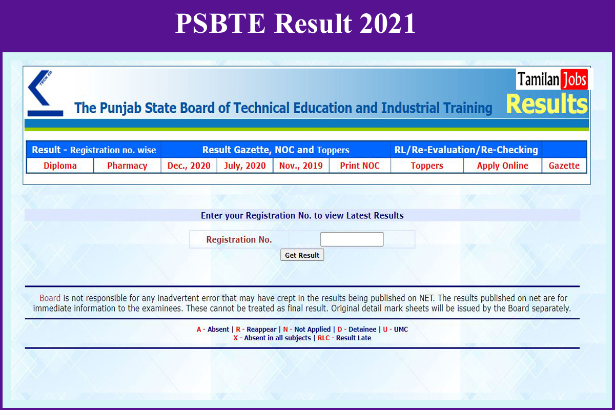 PSBTE Result 2021