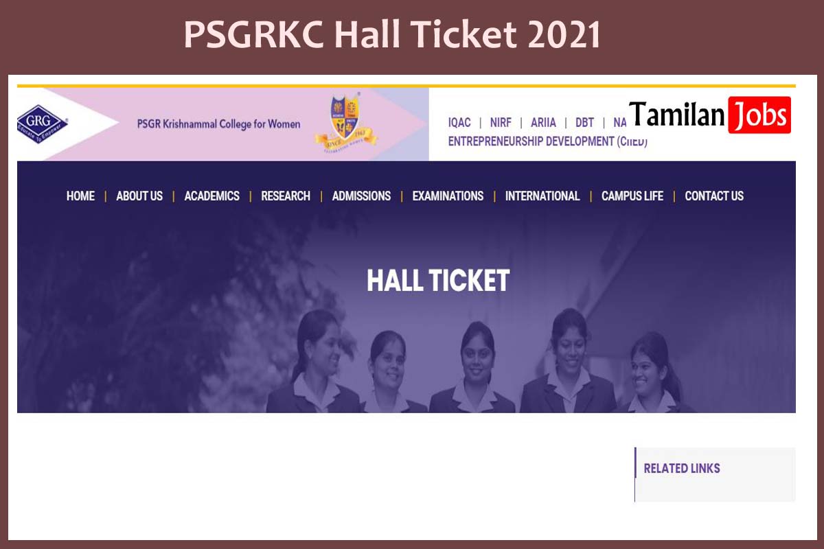 PSGRKC Hall Ticket 2021