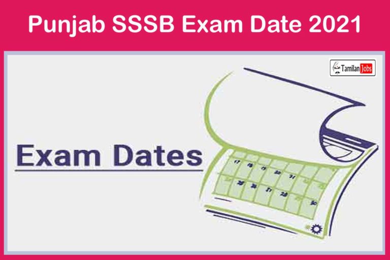 Punjab SSSB Exam Date 2021