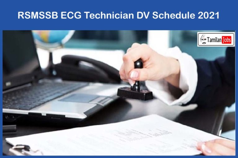 RSMSSB ECG Technician DV Schedule 2021