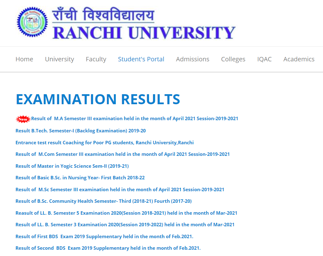 Ranji University Result 2021