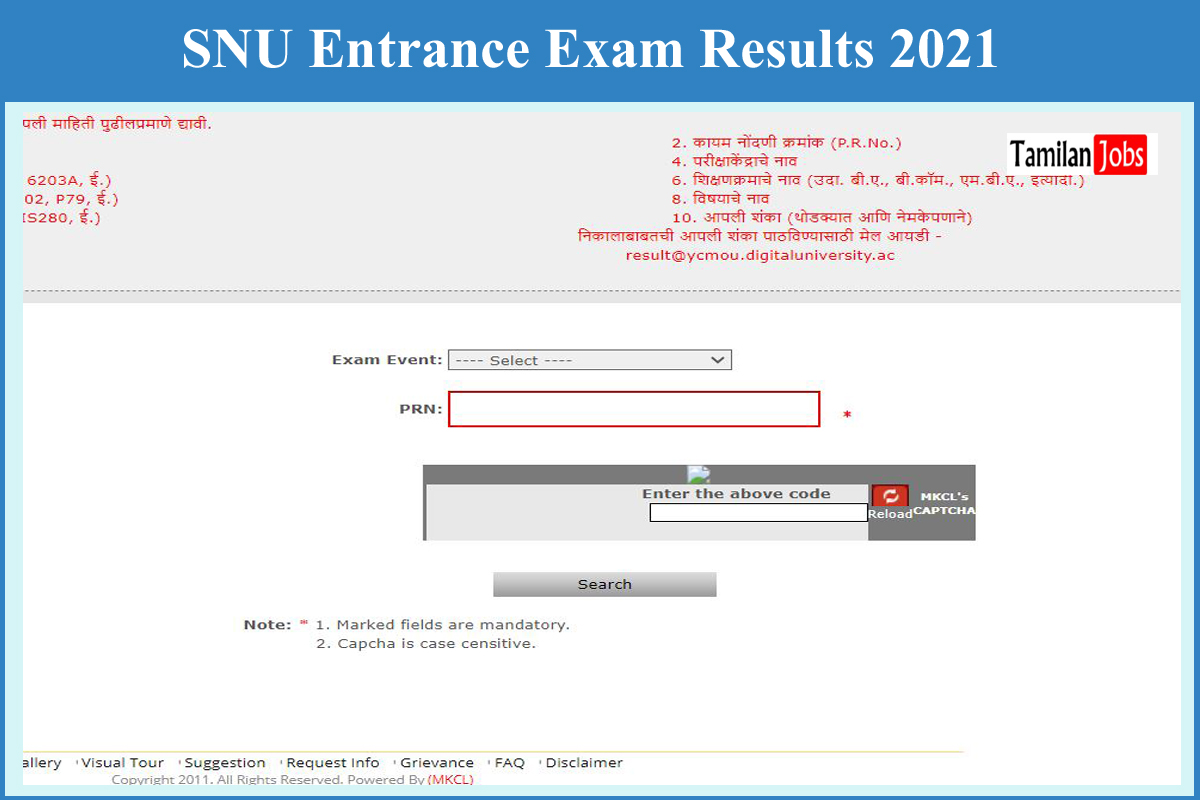 Snu Entrance Exam Results 2021