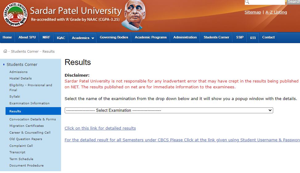 SP University Result 2021